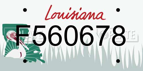 F560678 Louisiana License Plate