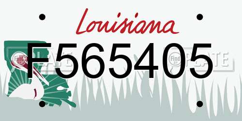F565405 Louisiana License Plate