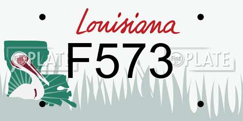 F573 Louisiana License Plate