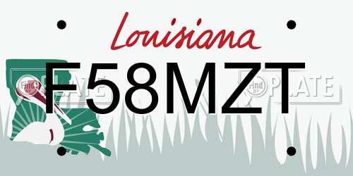 F58MZT Louisiana License Plate
