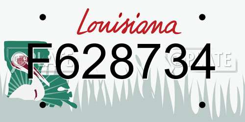 F628734 Louisiana License Plate