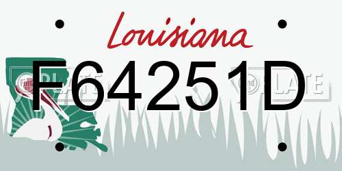 F64251D Louisiana License Plate