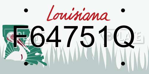 F64751Q Louisiana License Plate