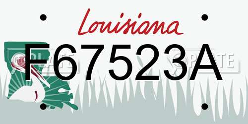 F67523A Louisiana License Plate
