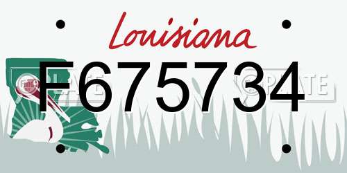 F675734 Louisiana License Plate