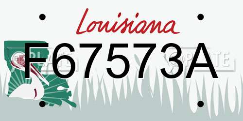 F67573A Louisiana License Plate