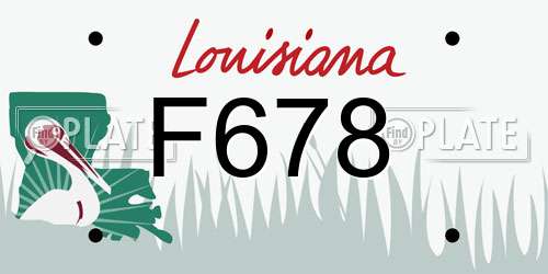 F678 Louisiana License Plate