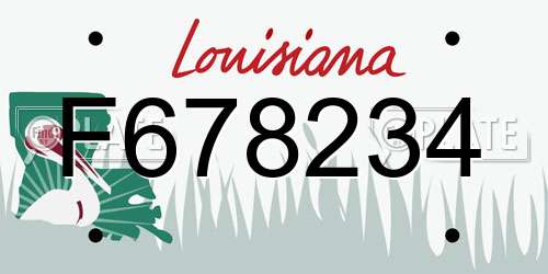 F678234 Louisiana License Plate