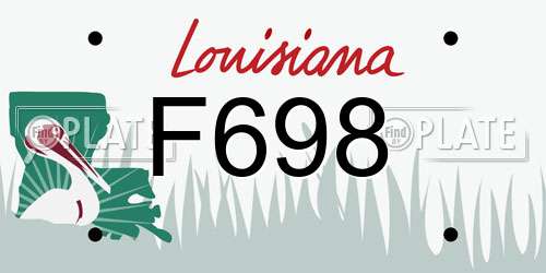 F698 Louisiana License Plate