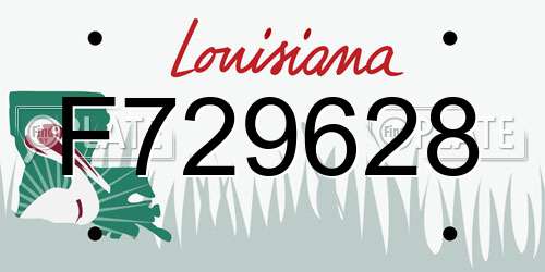 F729628 Louisiana License Plate