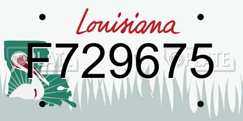 F729675 Louisiana License Plate