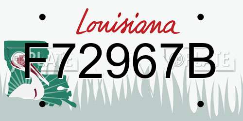 F72967B Louisiana License Plate