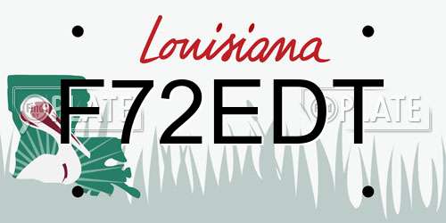 F72EDT Louisiana License Plate