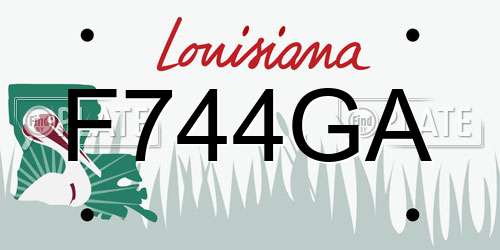 F744GA Louisiana License Plate
