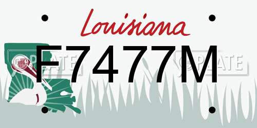 F7477M Louisiana License Plate