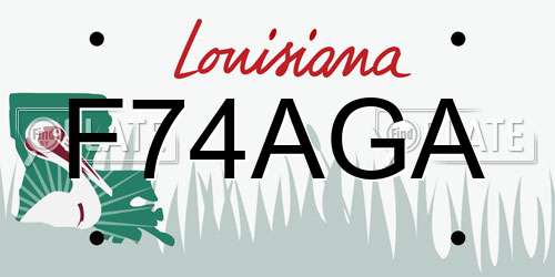 F74AGA Louisiana License Plate