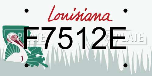 F7512E Louisiana License Plate