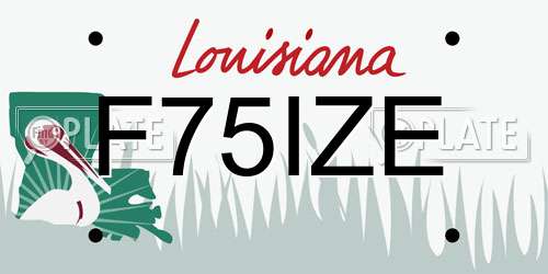 F75IZE Louisiana License Plate