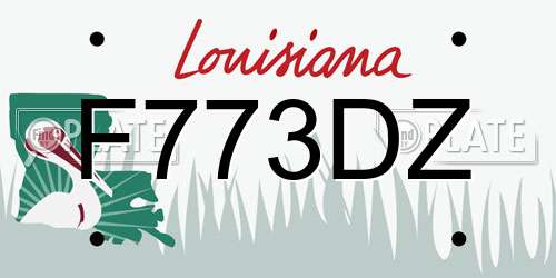 F773DZ Louisiana License Plate