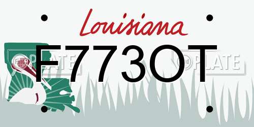 F773OT Louisiana License Plate