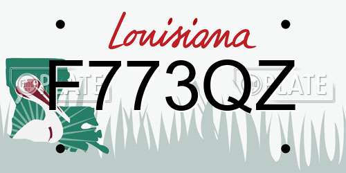 F773QZ Louisiana License Plate
