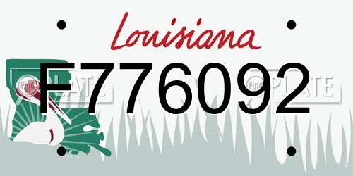F776092 Louisiana License Plate