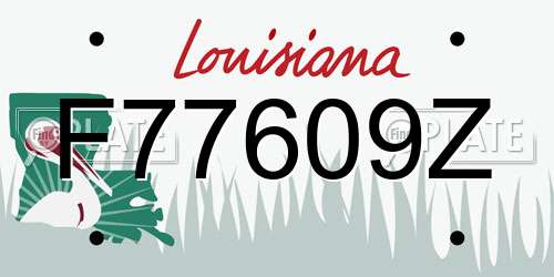 F77609Z Louisiana License Plate