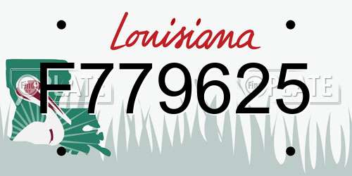 F779625 Louisiana License Plate