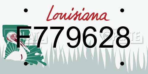 F779628 Louisiana License Plate