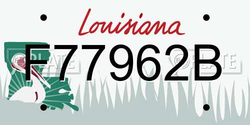 F77962B Louisiana License Plate