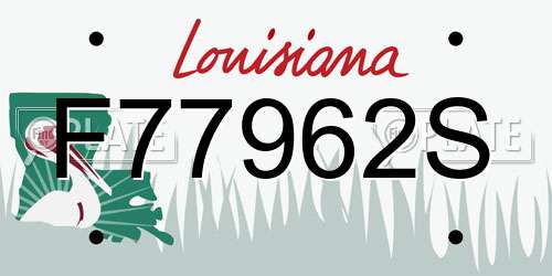 F77962S Louisiana License Plate