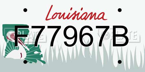 F77967B Louisiana License Plate
