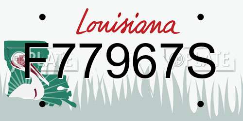F77967S Louisiana License Plate