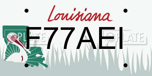 F77AEI Louisiana License Plate