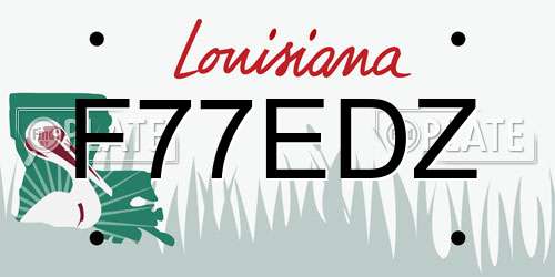 F77EDZ Louisiana License Plate