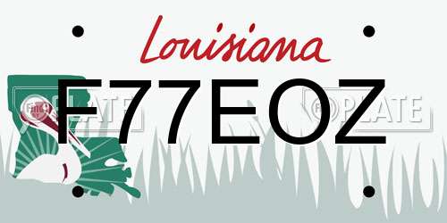 F77EOZ Louisiana License Plate