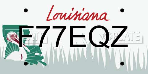 F77EQZ Louisiana License Plate