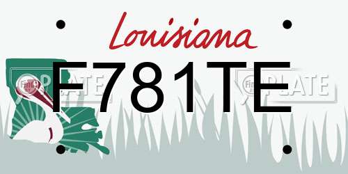 F781TE Louisiana License Plate