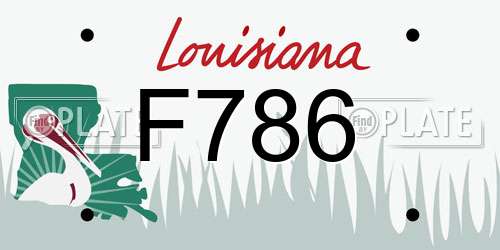 F786 Louisiana License Plate