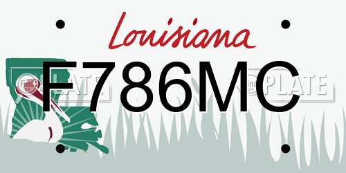 F786MC Louisiana License Plate