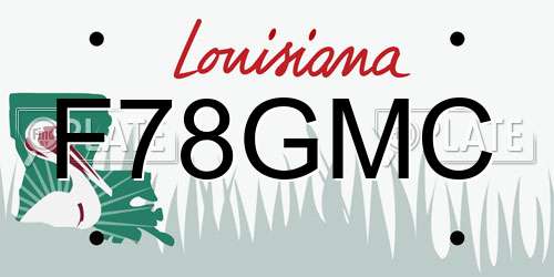 F78GMC Louisiana License Plate