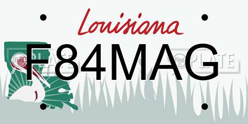 F84MAG Louisiana License Plate