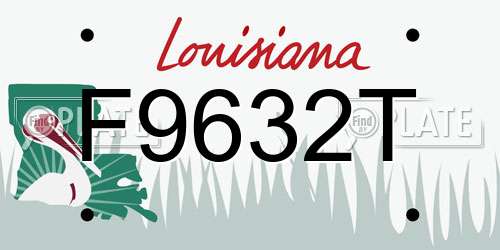 F9632T Louisiana License Plate