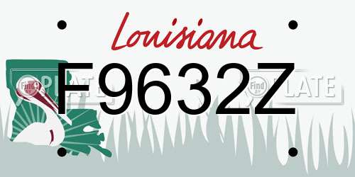F9632Z Louisiana License Plate
