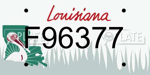 F96377 Louisiana License Plate
