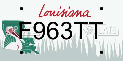 F963TT Louisiana License Plate