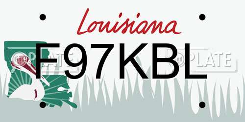 F97KBL Louisiana License Plate