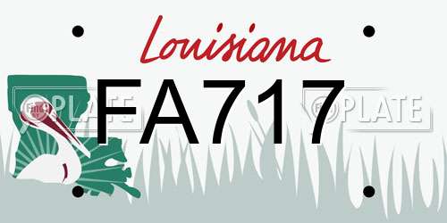 FA717 Louisiana License Plate