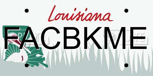 FACBKME Louisiana License Plate