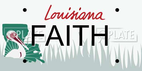 FAITH Louisiana License Plate